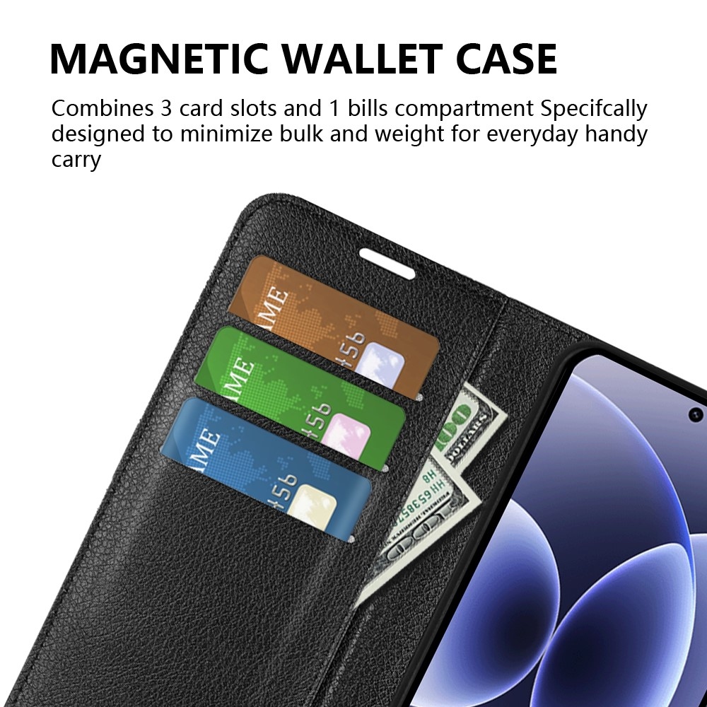 Litchi knižkové púzdro na Xiaomi 17 - čierne