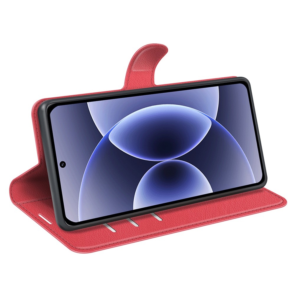 Litchi knižkové puzdro na Xiaomi 17 - červené