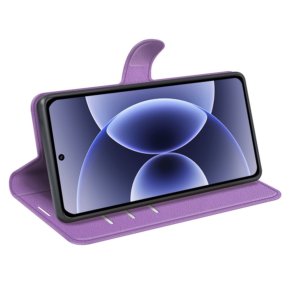Litchi knižkové puzdro na Xiaomi 17 - fialové