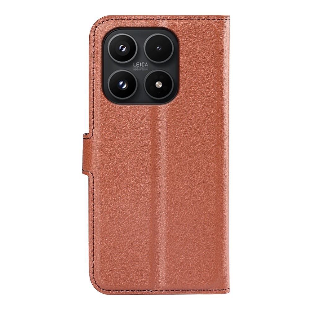 Litchi knižkové puzdro na Xiaomi 17 - hnedé