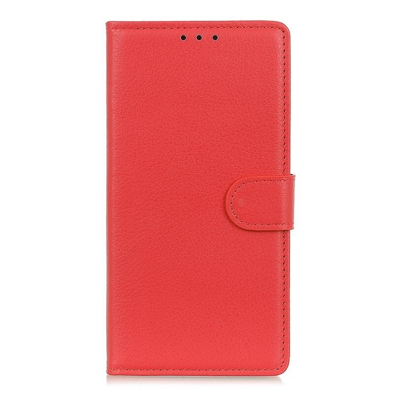 Litchi knižkové puzdro na Xiaomi Mi 10T/Mi 10T Pro - červené