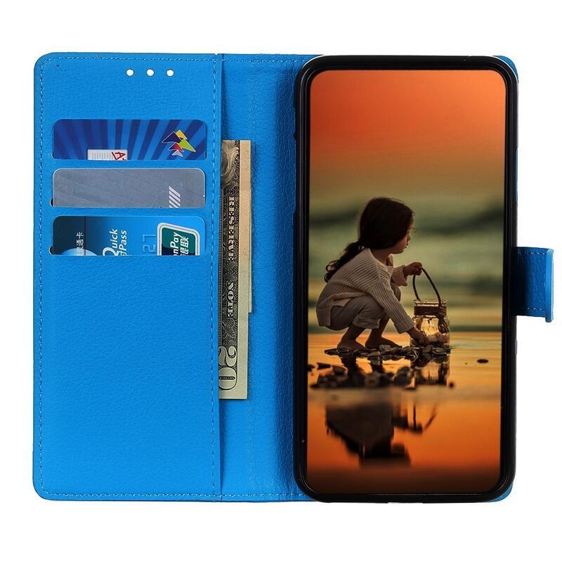 Litchi knižkové púzdro na Xiaomi Mi 10T/Mi 10T Pro - modré