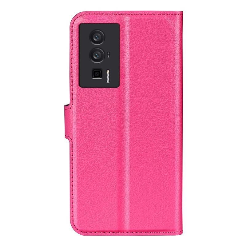 Litchi knižkové púzdro na Xiaomi Poco F5 Pro - rose