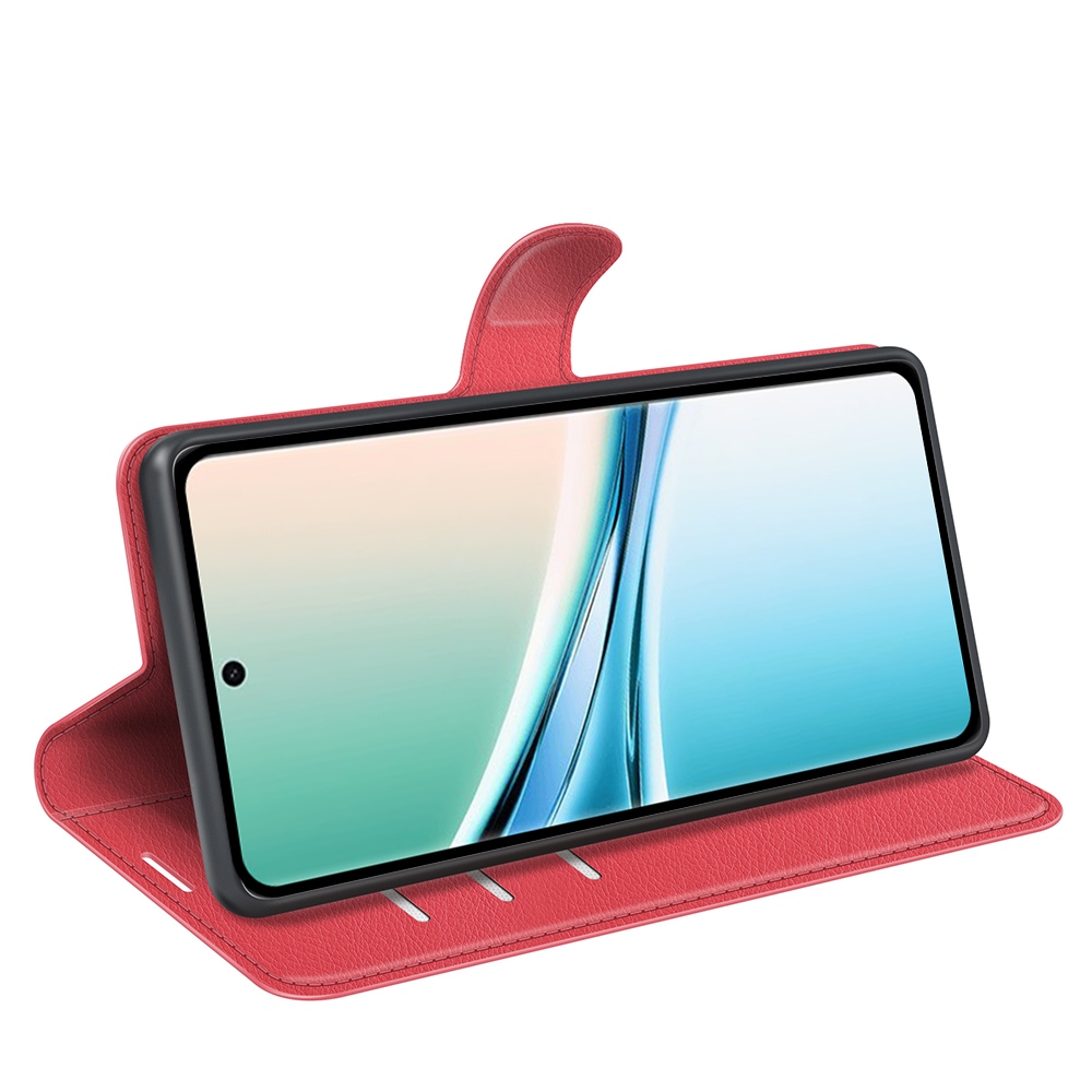 Litchi knižkové puzdro na Xiaomi Poco M8 5G/Redmi Note 15 5G - červené