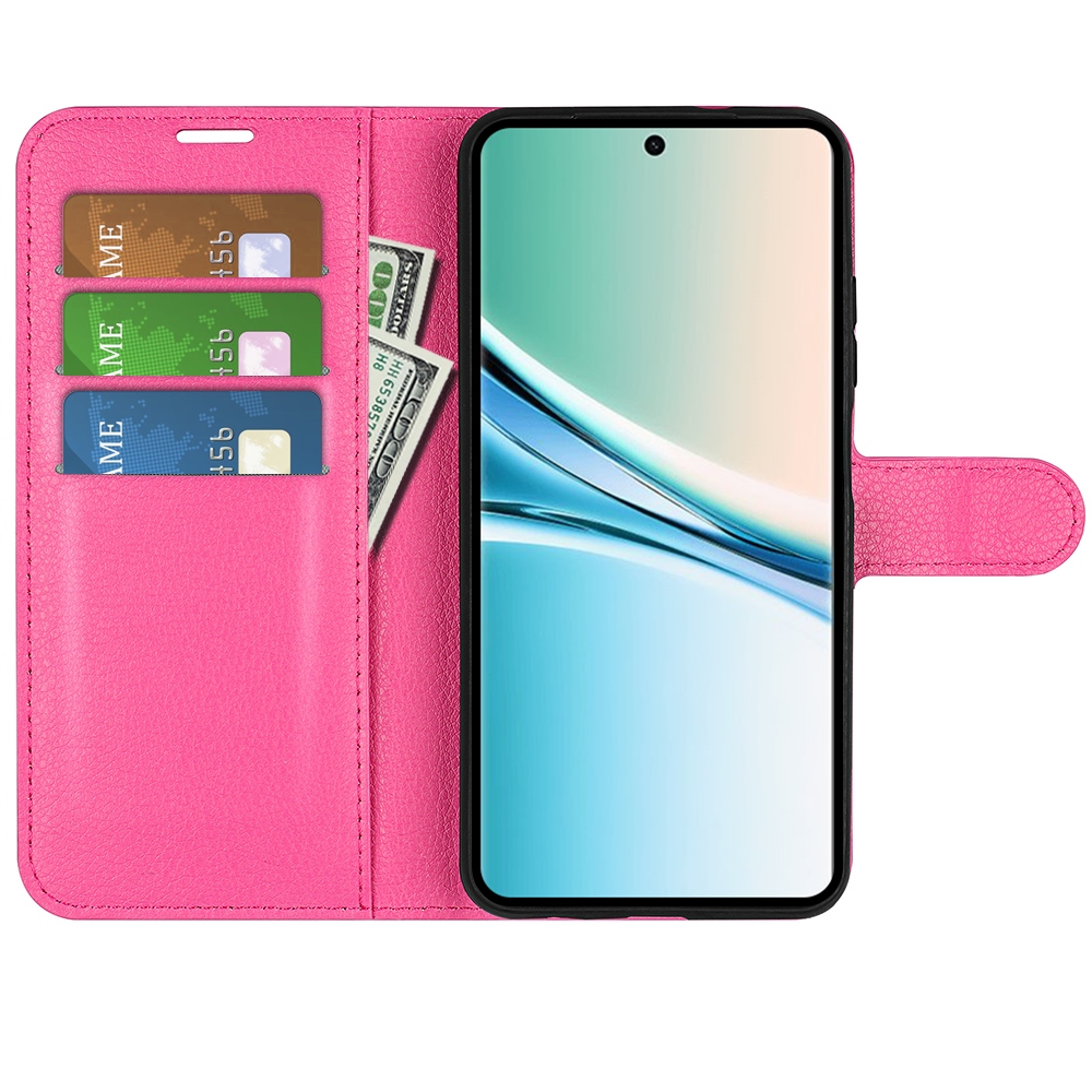 Litchi knižkové púzdro na Xiaomi Poco M8 5G/Redmi Note 15 5G - rose