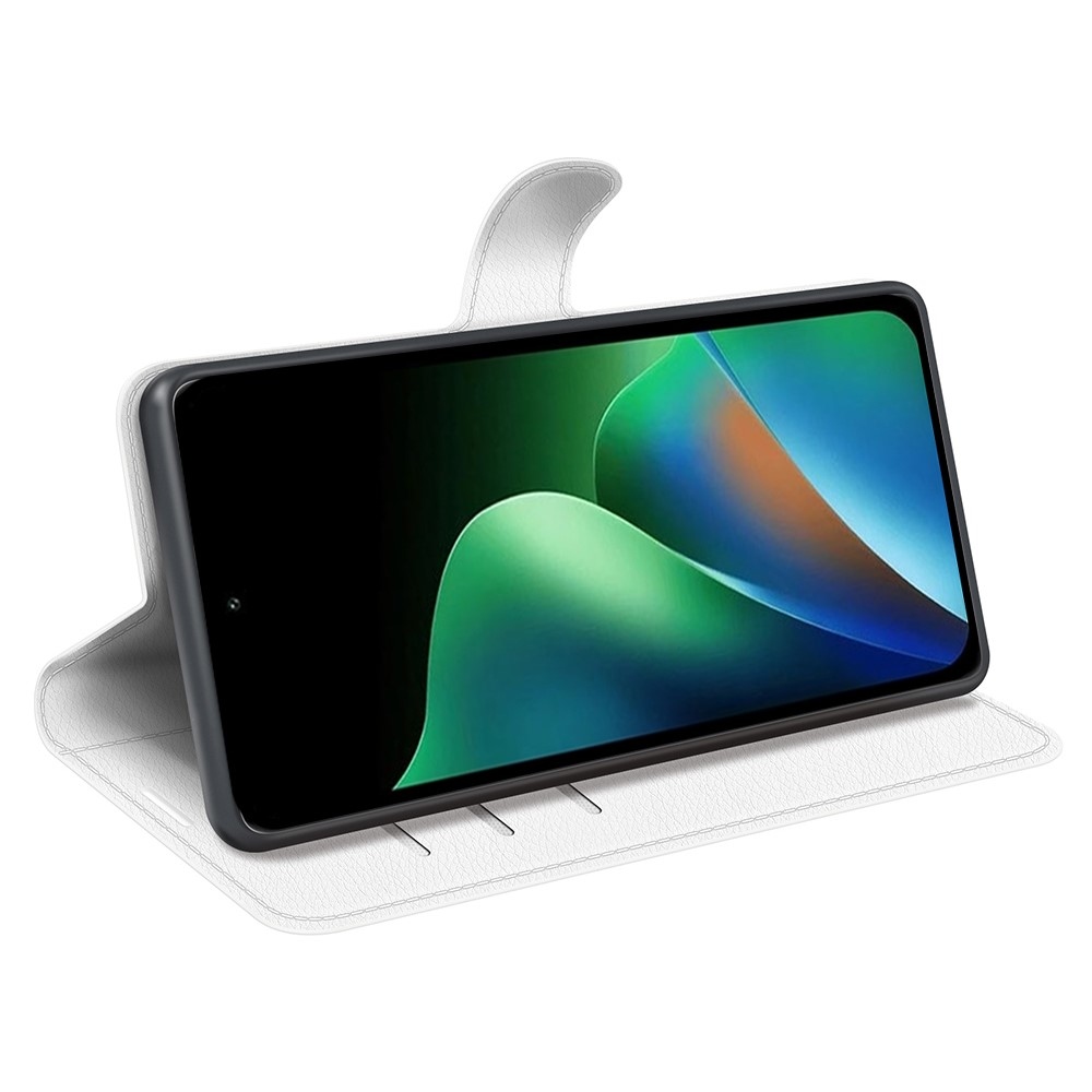 Litchi knižkové púzdro na Xiaomi Redmi 17 4G/5G - biele