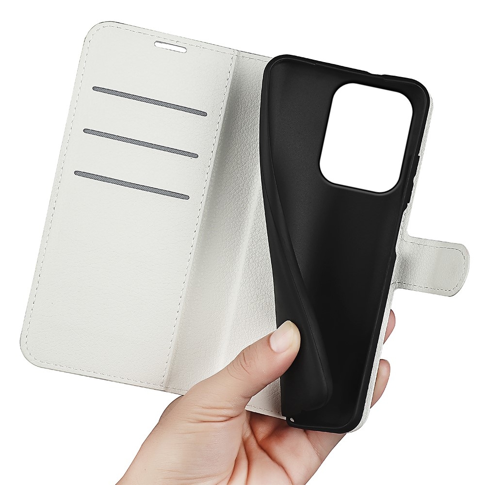 Litchi knižkové púzdro na Xiaomi Redmi 17 4G/5G - biele