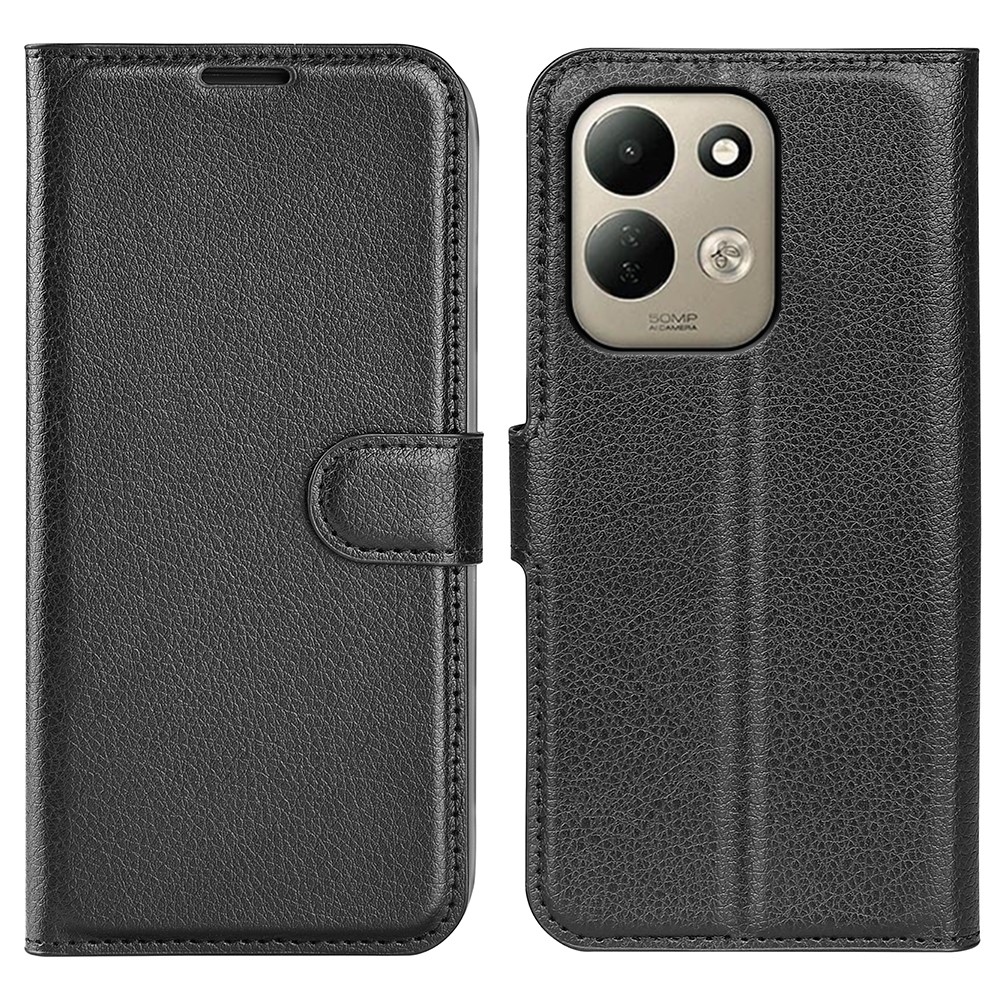 Litchi knižkové puzdro na Xiaomi Redmi 17 4G/5G - čierne
