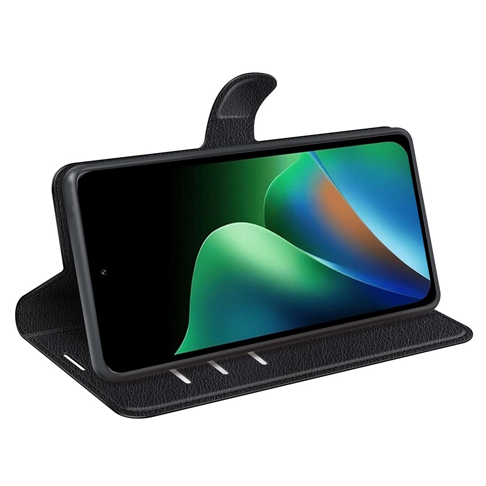 Litchi knižkové puzdro na Xiaomi Redmi 17 4G/5G - čierne