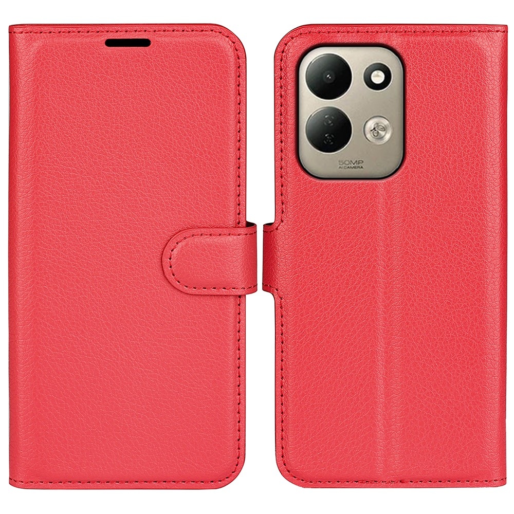 Litchi knižkové puzdro na Xiaomi Redmi 17 4G/5G - červené
