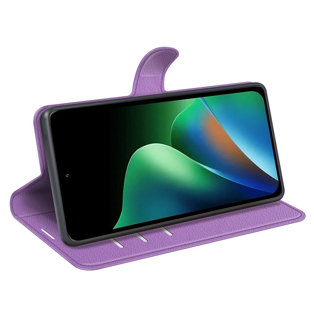 Litchi knižkové puzdro na Xiaomi Redmi 17 4G/5G - fialové