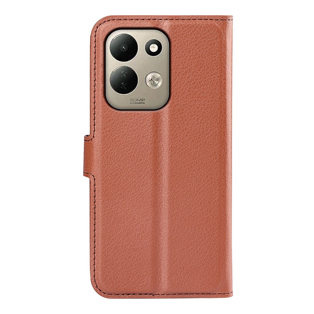 Litchi knižkové púzdro na Xiaomi Redmi 17 4G/5G - hnedé