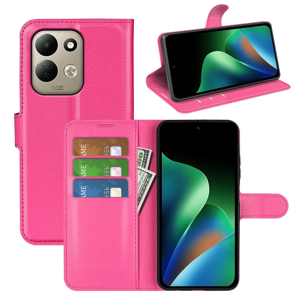 Litchi knižkové puzdro na Xiaomi Redmi 17 4G/5G - rose