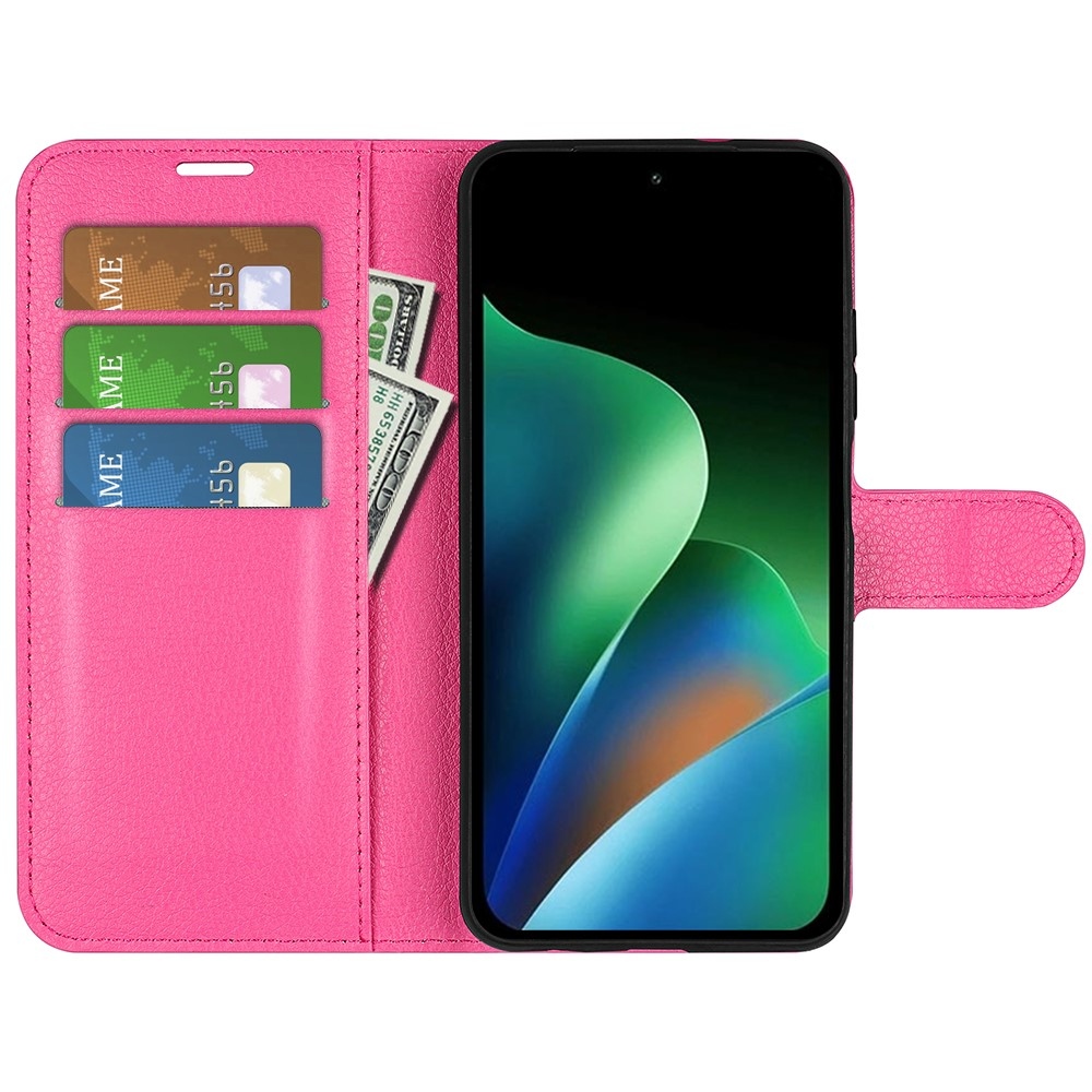 Litchi knižkové puzdro na Xiaomi Redmi 17 4G/5G - rose