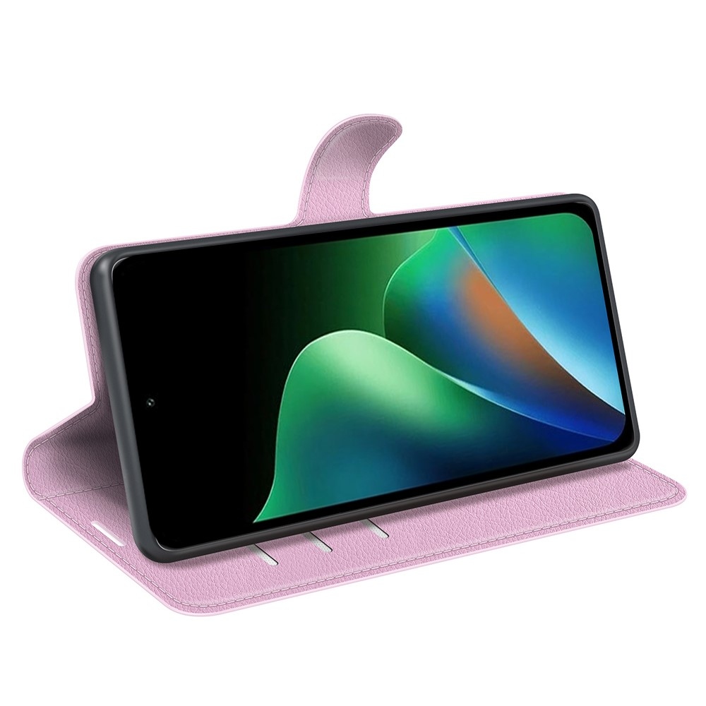 Litchi knižkové púzdro na Xiaomi Redmi 17 4G/5G - ružové
