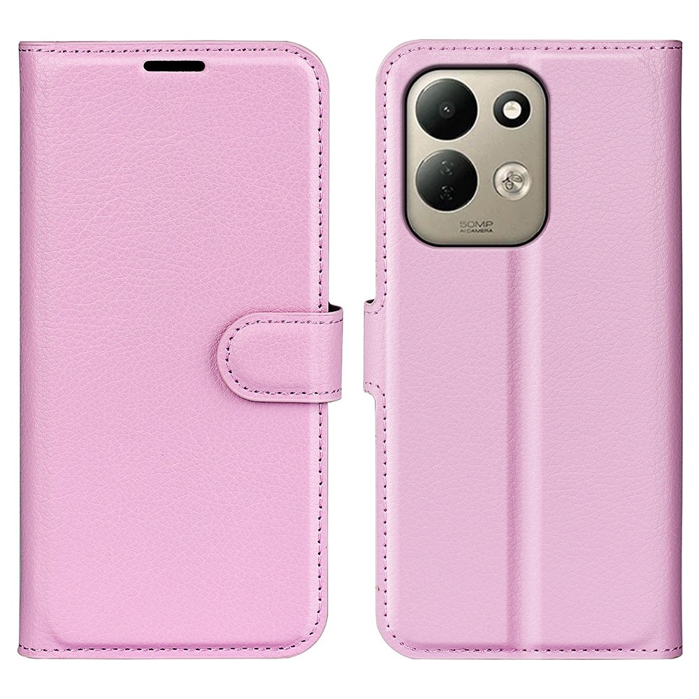 Litchi knižkové púzdro na Xiaomi Redmi 17 4G/5G - ružové