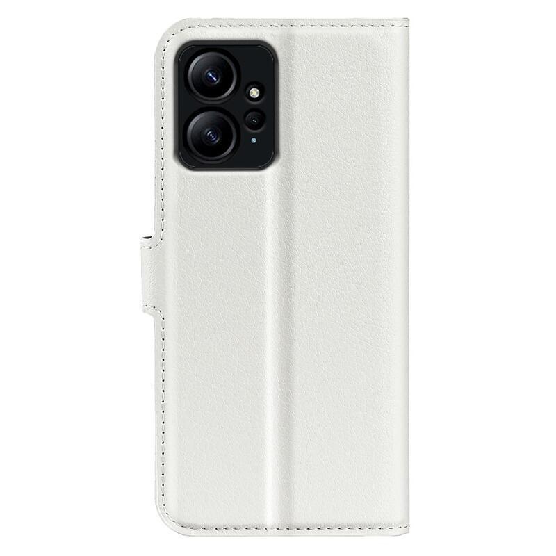 Litchi knižkové púzdro na Xiaomi Redmi Note 12 4G - biele