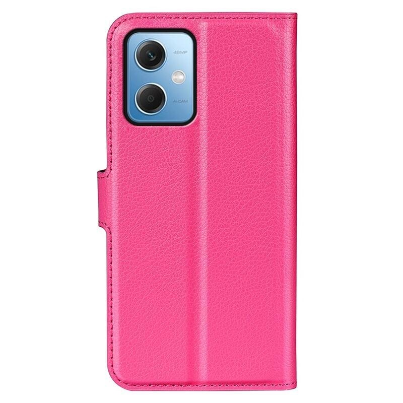 Litchi knižkové puzdro na Xiaomi Redmi Note 12 5G/Poco X5 5G - rose