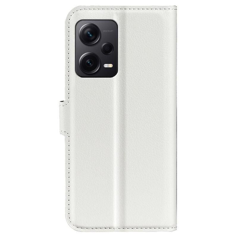 Litchi knižkové púzdro na Xiaomi Redmi Note 12 Pro+ 5G - biele