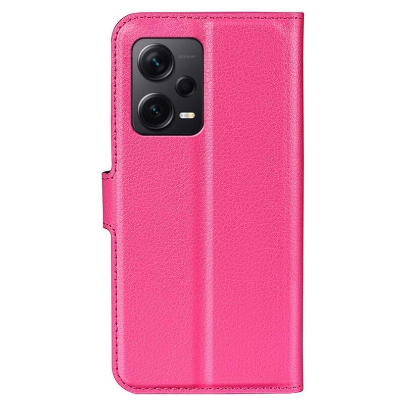 Litchi knižkové puzdro na Xiaomi Redmi Note 12 Pro+ 5G - rose