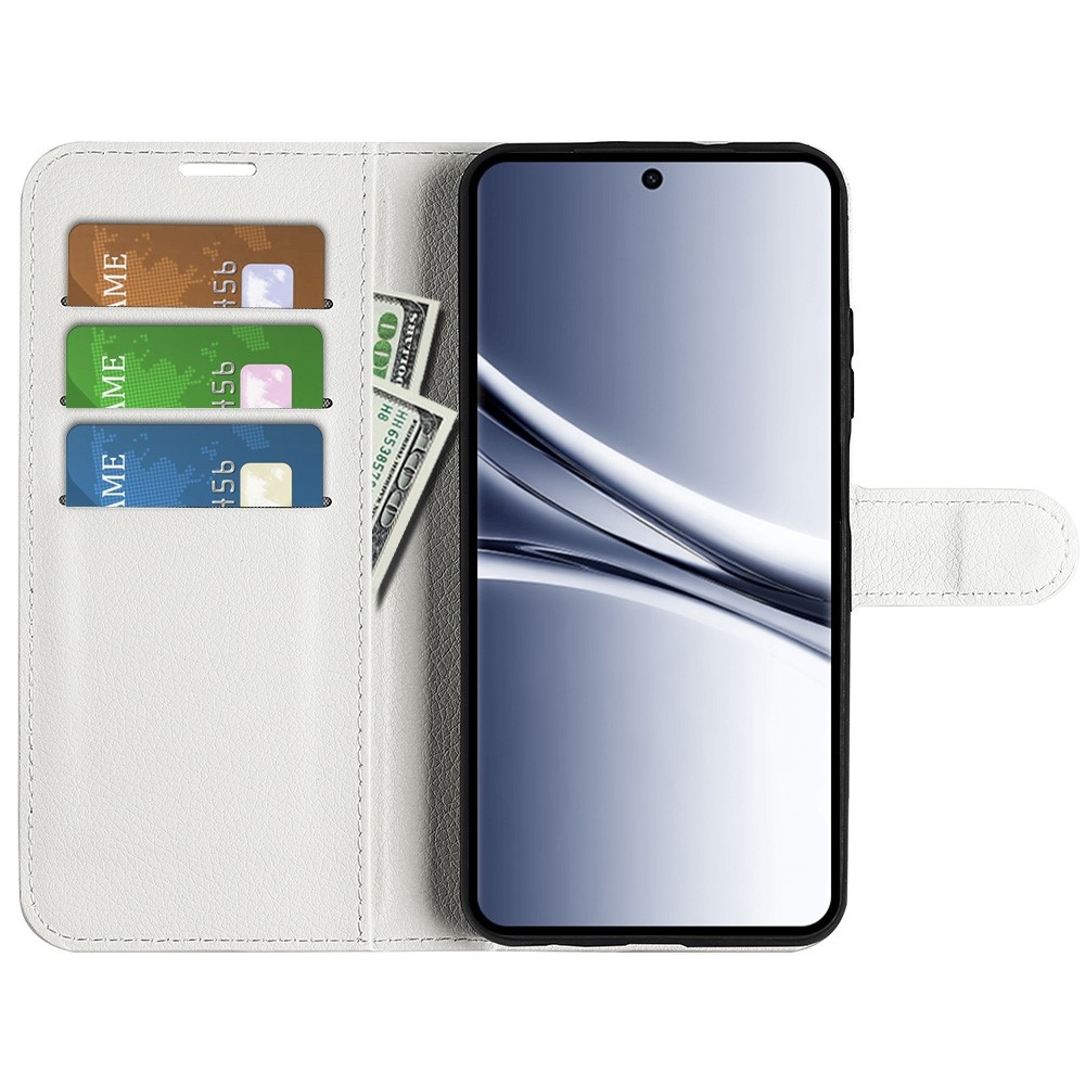 Litchi knižkové púzdro na Xiaomi Redmi Note 15 4G - biele
