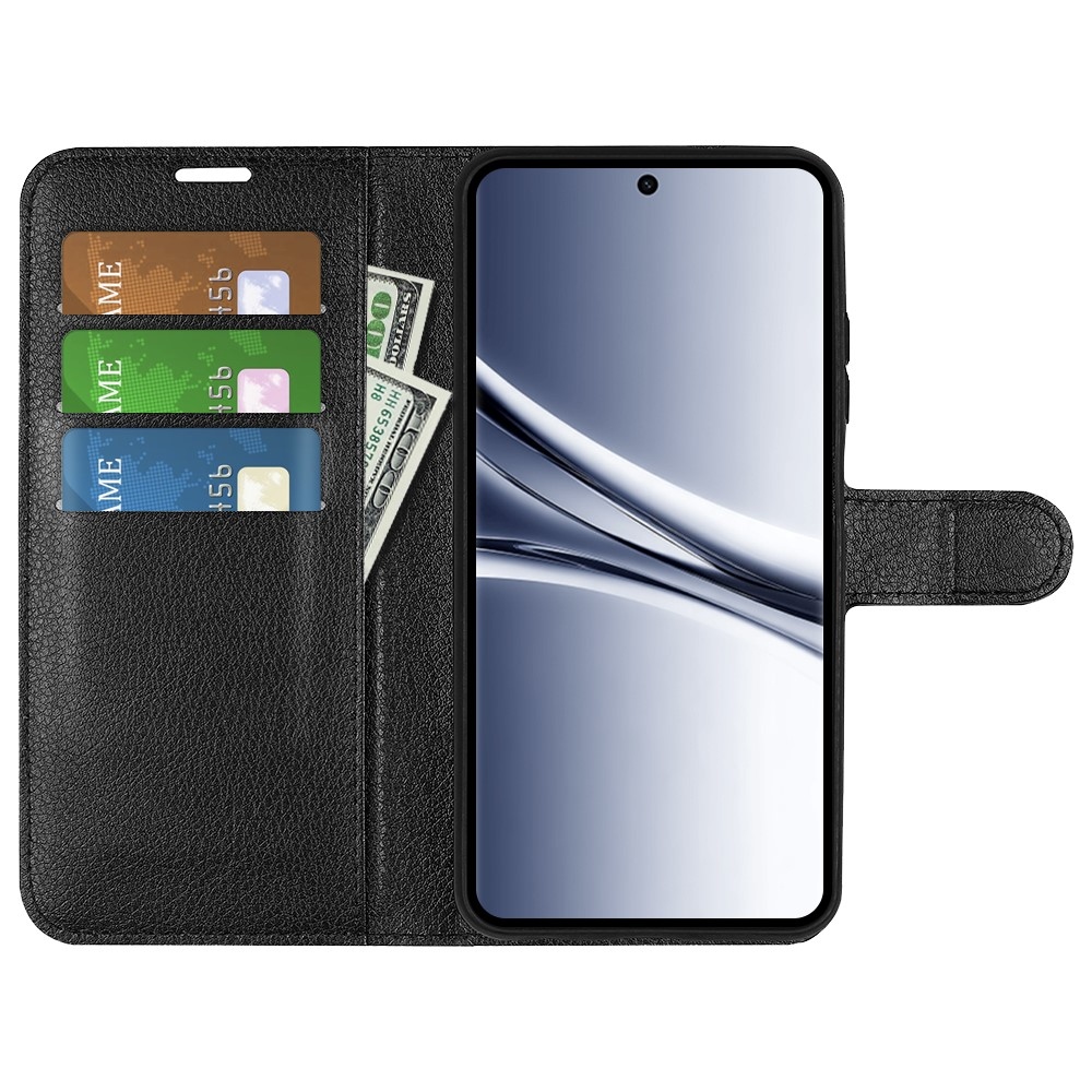 Litchi knižkové púzdro na Xiaomi Redmi Note 15 4G - čierne