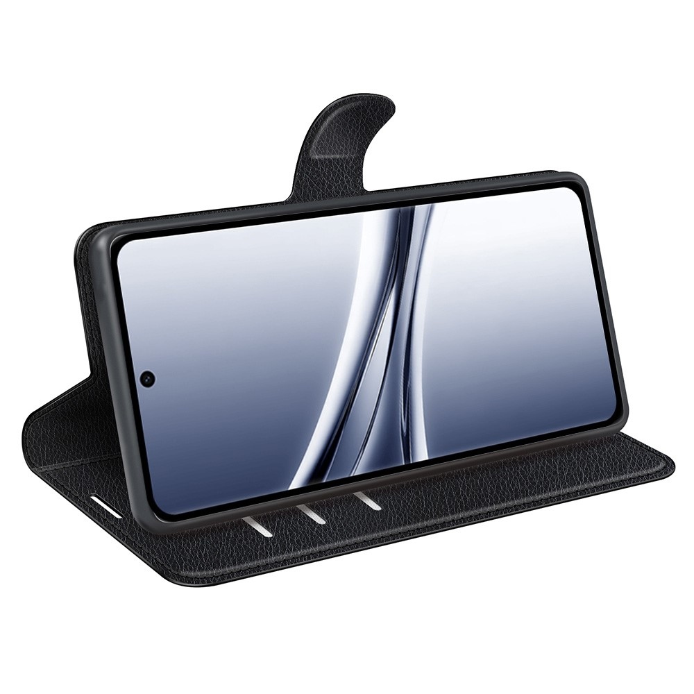 Litchi knižkové púzdro na Xiaomi Redmi Note 15 4G - čierne