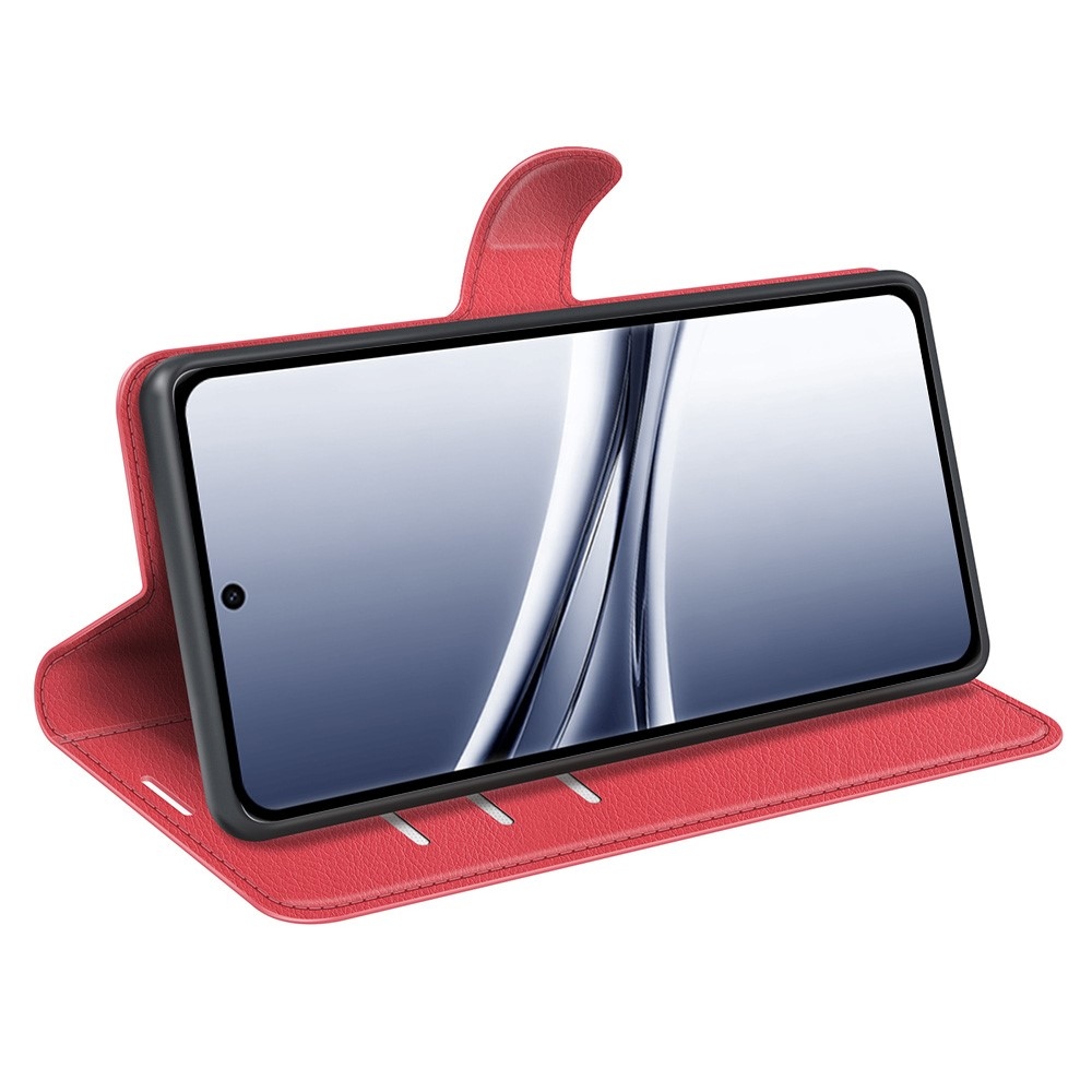 Litchi knižkové puzdro na Xiaomi Redmi Note 15 4G - červené