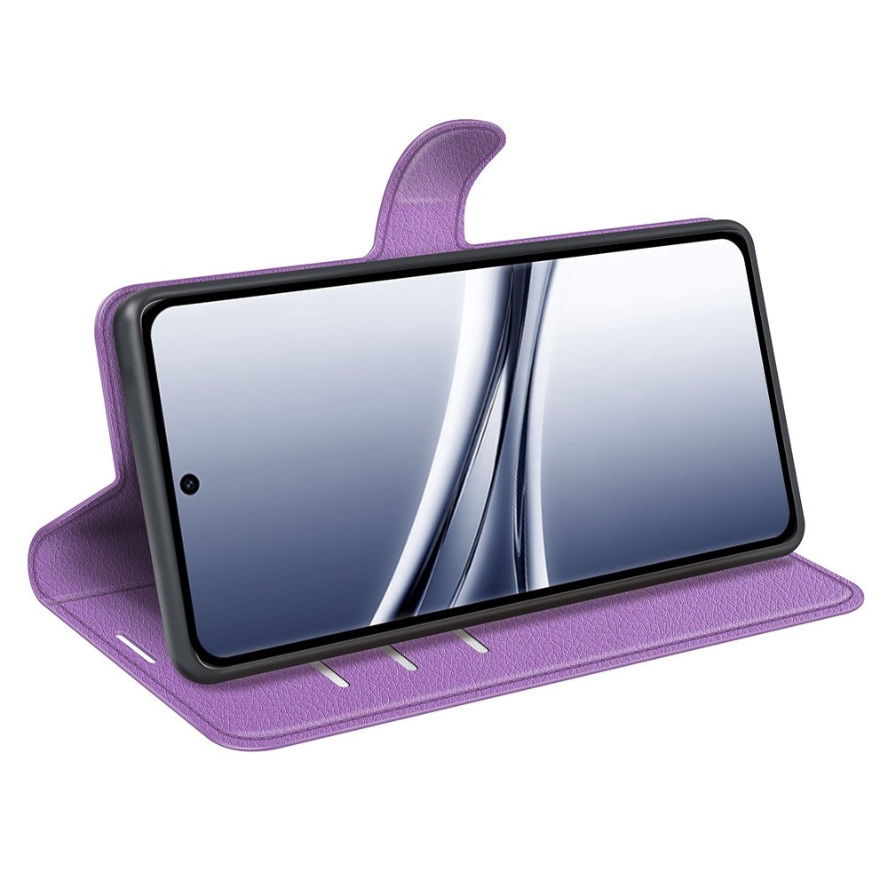 Litchi knižkové púzdro na Xiaomi Redmi Note 15 4G - fialové