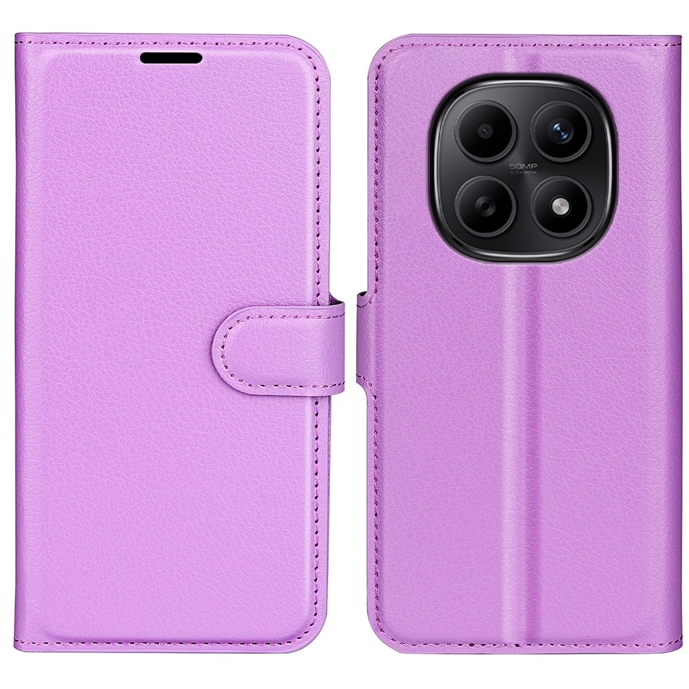 Litchi knižkové púzdro na Xiaomi Redmi Note 15 4G - fialové