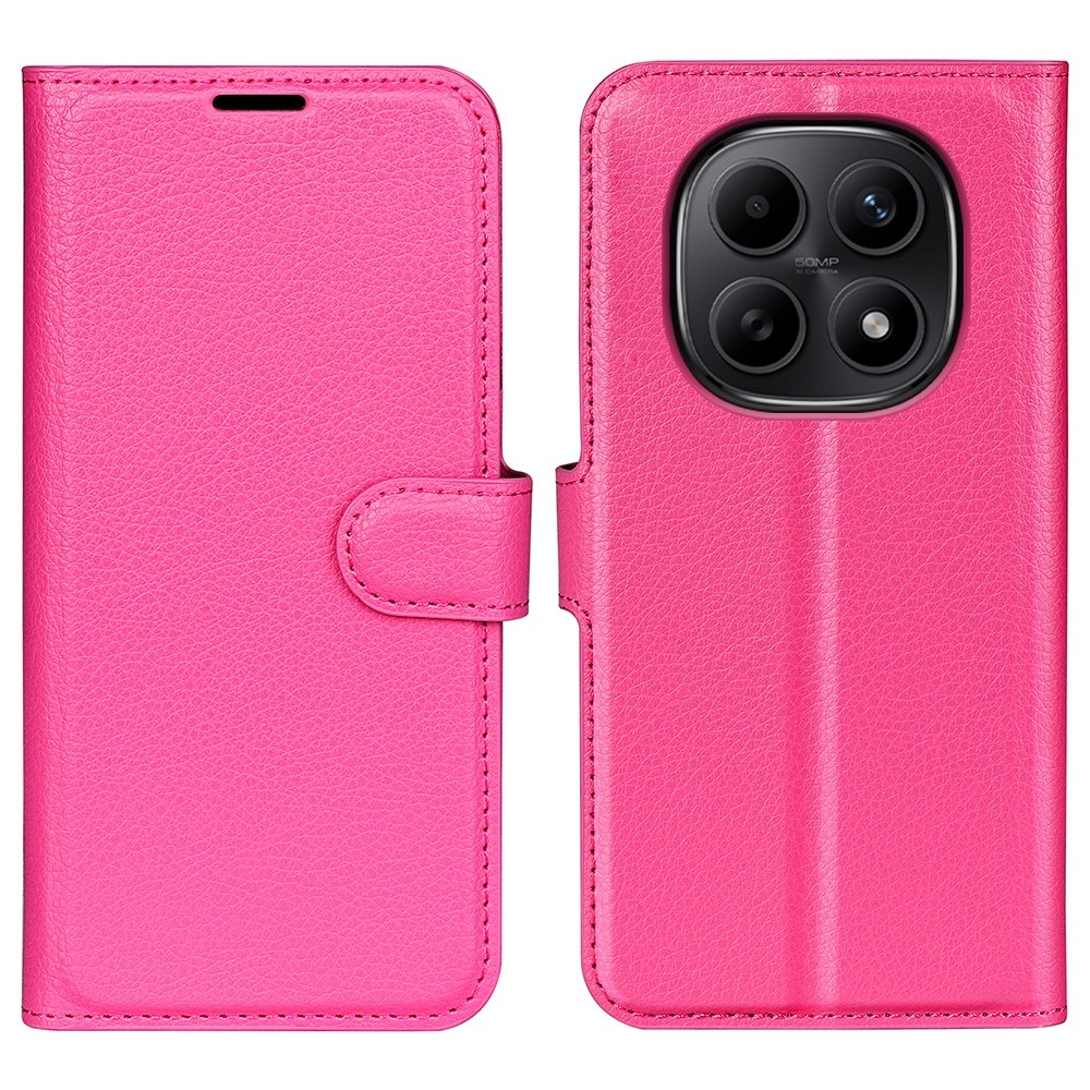 Litchi knižkové púzdro na Xiaomi Redmi Note 15 4G - rose