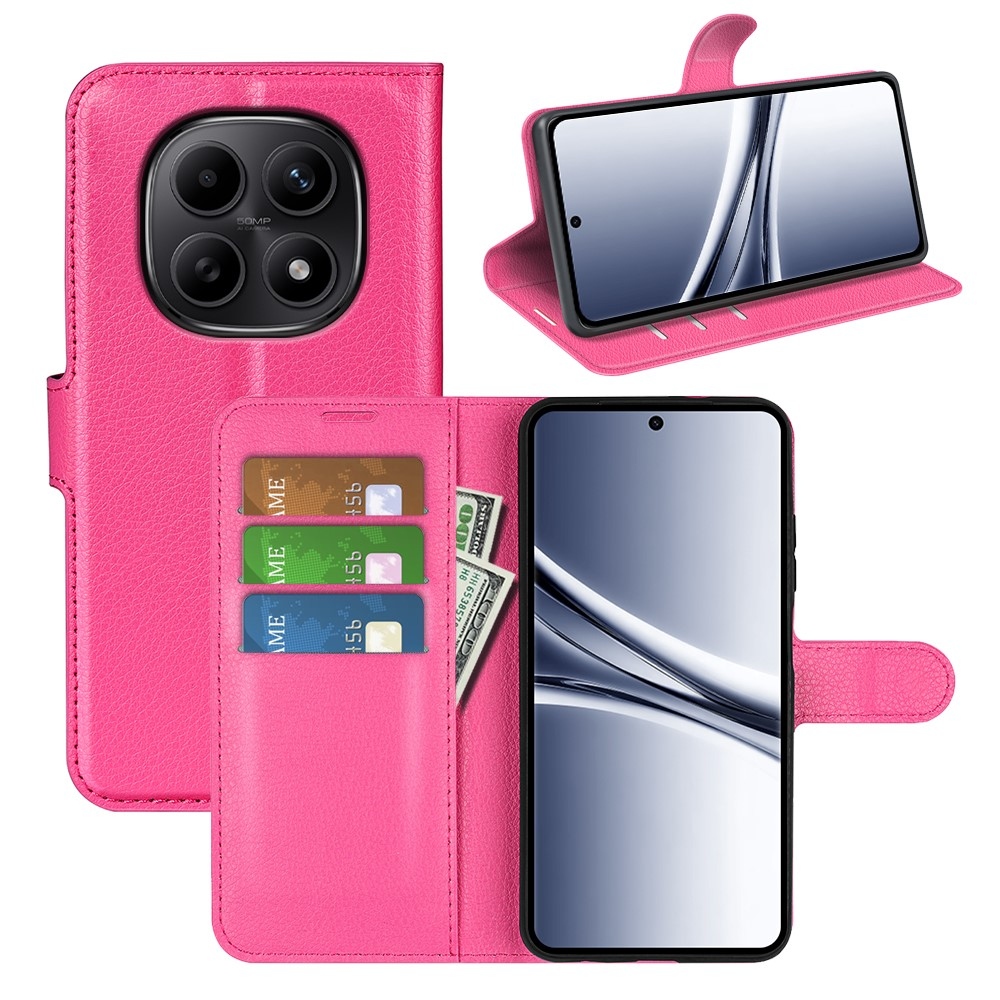 Litchi knižkové púzdro na Xiaomi Redmi Note 15 4G - rose