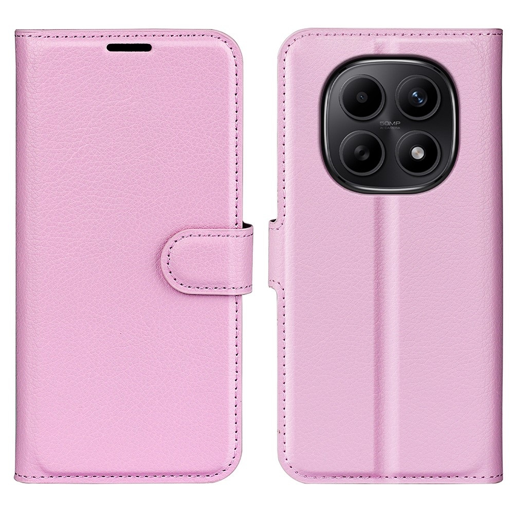 Litchi knižkové púzdro na Xiaomi Redmi Note 15 4G - ružové