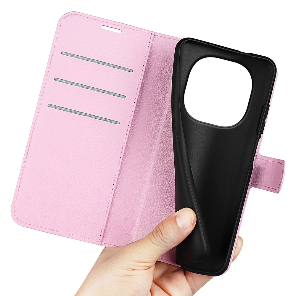 Litchi knižkové púzdro na Xiaomi Redmi Note 15 4G - ružové