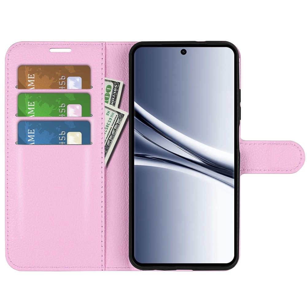 Litchi knižkové púzdro na Xiaomi Redmi Note 15 4G - ružové