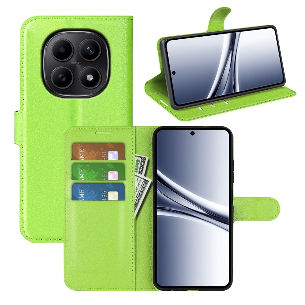 Litchi knižkové púzdro na Xiaomi Redmi Note 15 4G - zelené