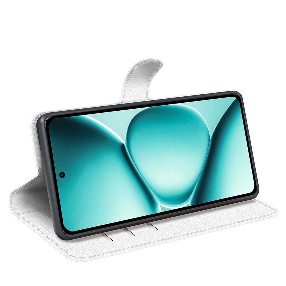 Litchi knižkové púzdro na Xiaomi Redmi Note 15 Pro+ 5G - biele