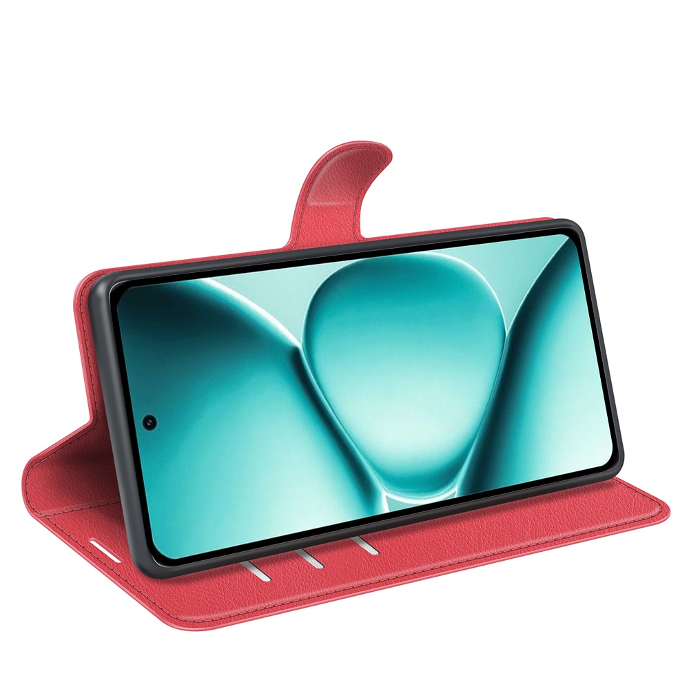 Litchi knižkové puzdro na Xiaomi Redmi Note 15 Pro+ 5G - červené