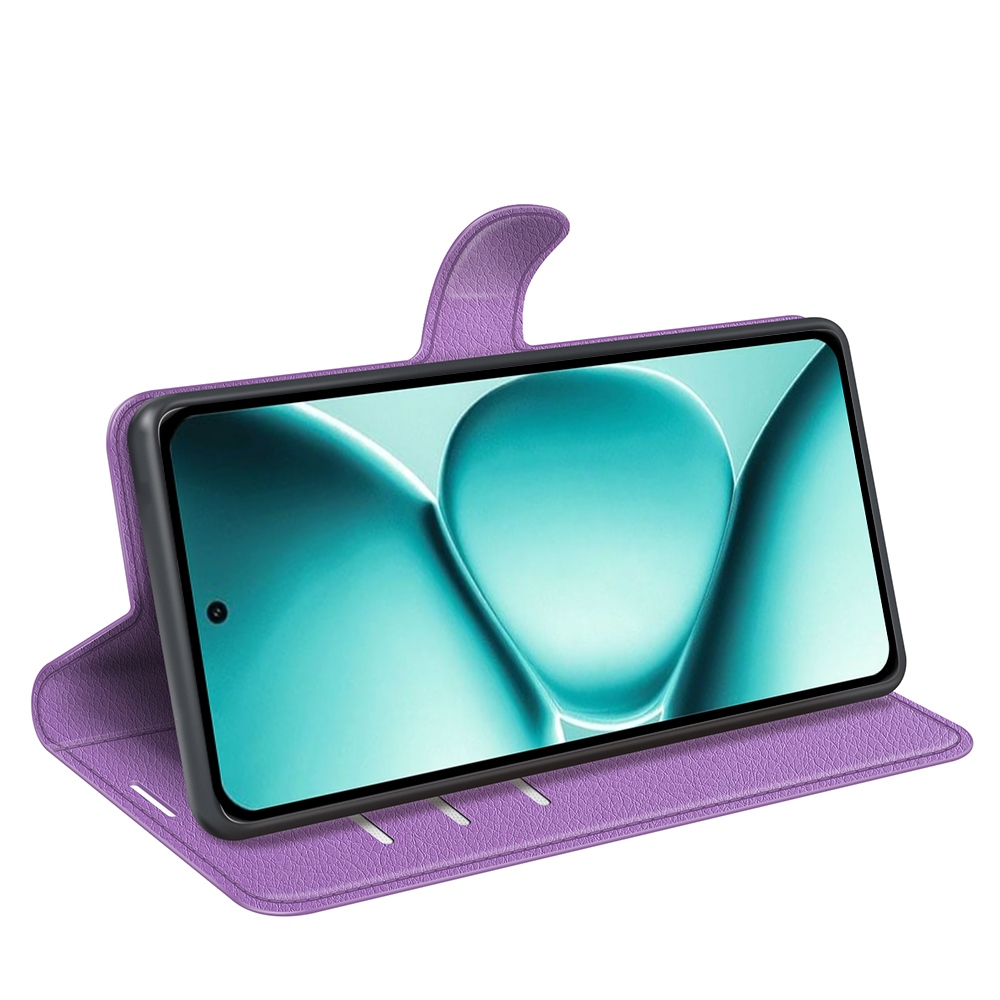 Litchi knižkové puzdro na Xiaomi Redmi Note 15 Pro+ 5G - fialové