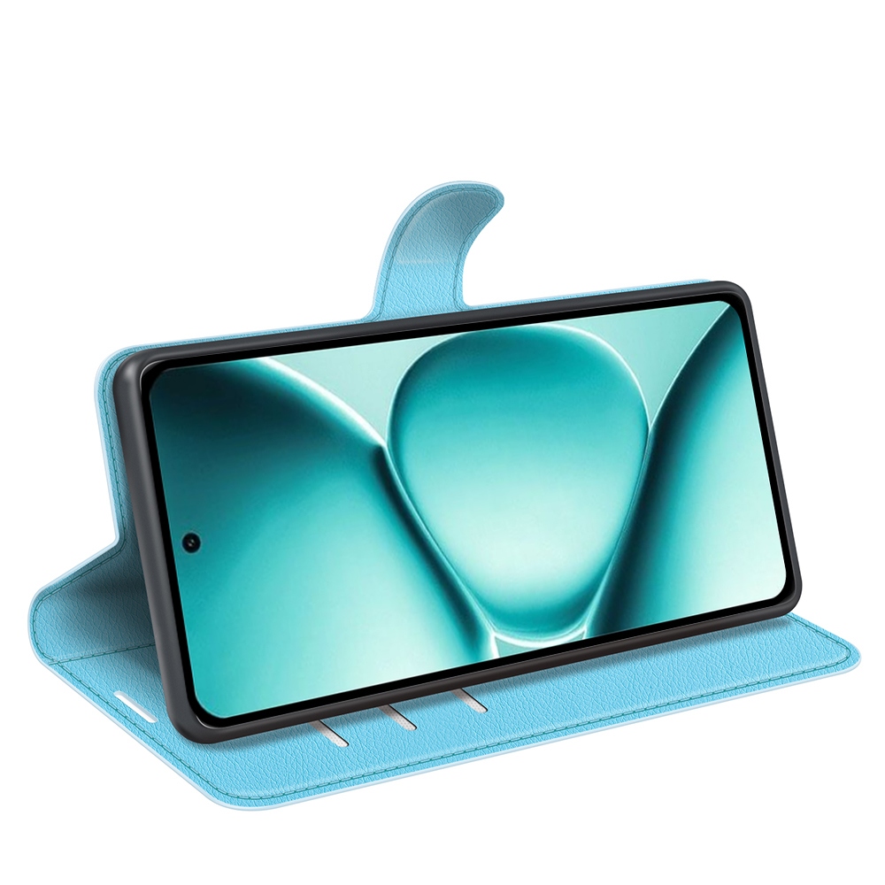 Litchi knižkové púzdro na Xiaomi Redmi Note 15 Pro+ 5G - modré