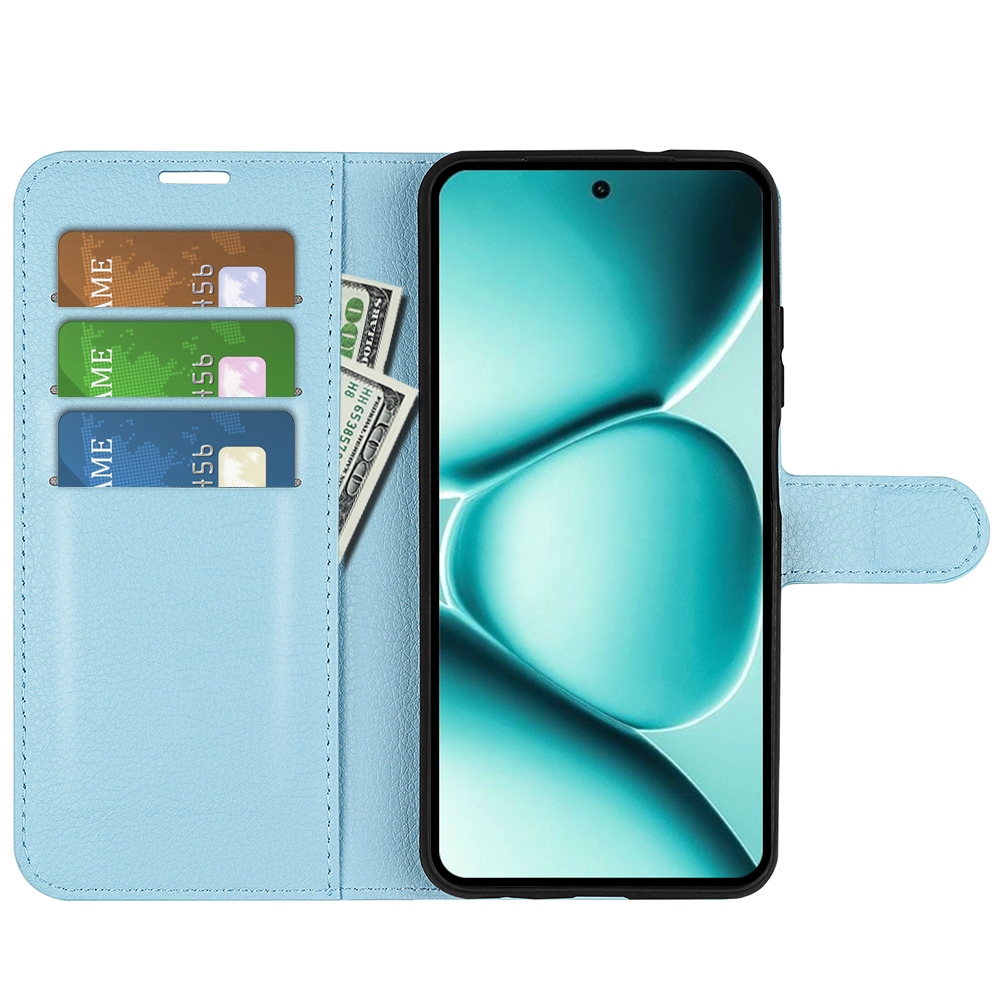 Litchi knižkové púzdro na Xiaomi Redmi Note 15 Pro+ 5G - modré