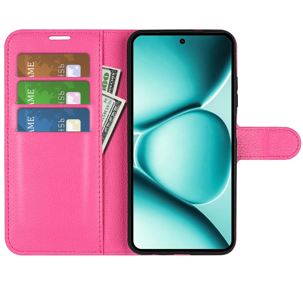 Litchi knižkové púzdro na Xiaomi Redmi Note 15 Pro+ 5G - rose