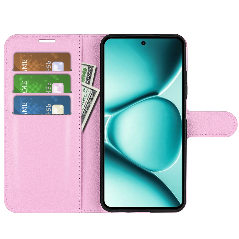 Litchi knižkové puzdro na Xiaomi Redmi Note 15 Pro+ 5G - ružové