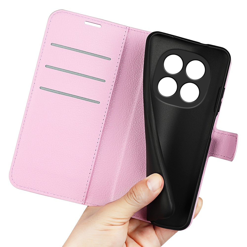 Litchi knižkové puzdro na Xiaomi Redmi Note 15 Pro+ 5G - ružové