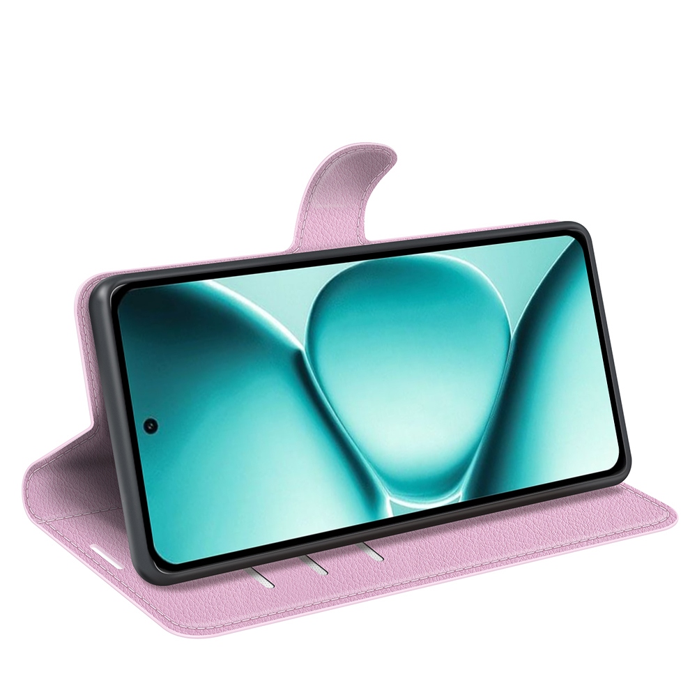 Litchi knižkové puzdro na Xiaomi Redmi Note 15 Pro 5G - ružové