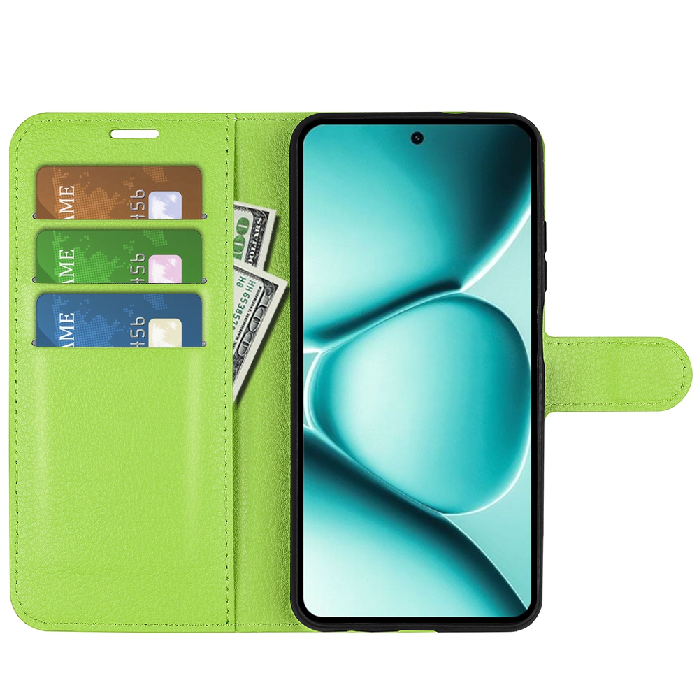 Litchi knižkové puzdro na Xiaomi Redmi Note 15 Pro+ 5G - zelené