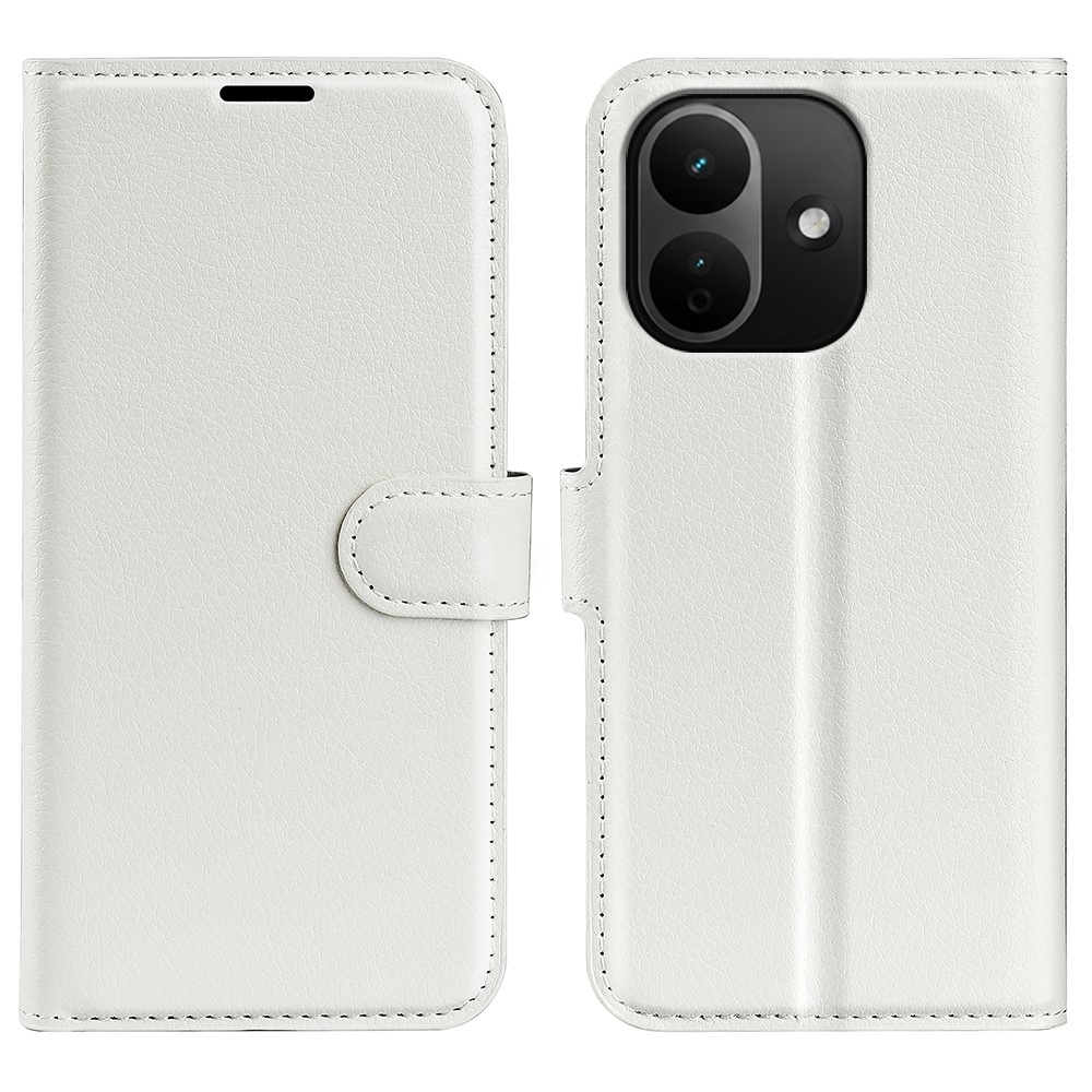 Litchi knižkové púzdro na Xiaomi Redmi Note 17 Pro 5G - biele
