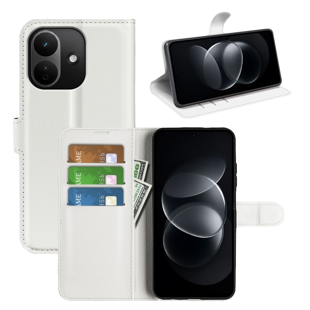 Litchi knižkové púzdro na Xiaomi Redmi Note 17 Pro 5G - biele