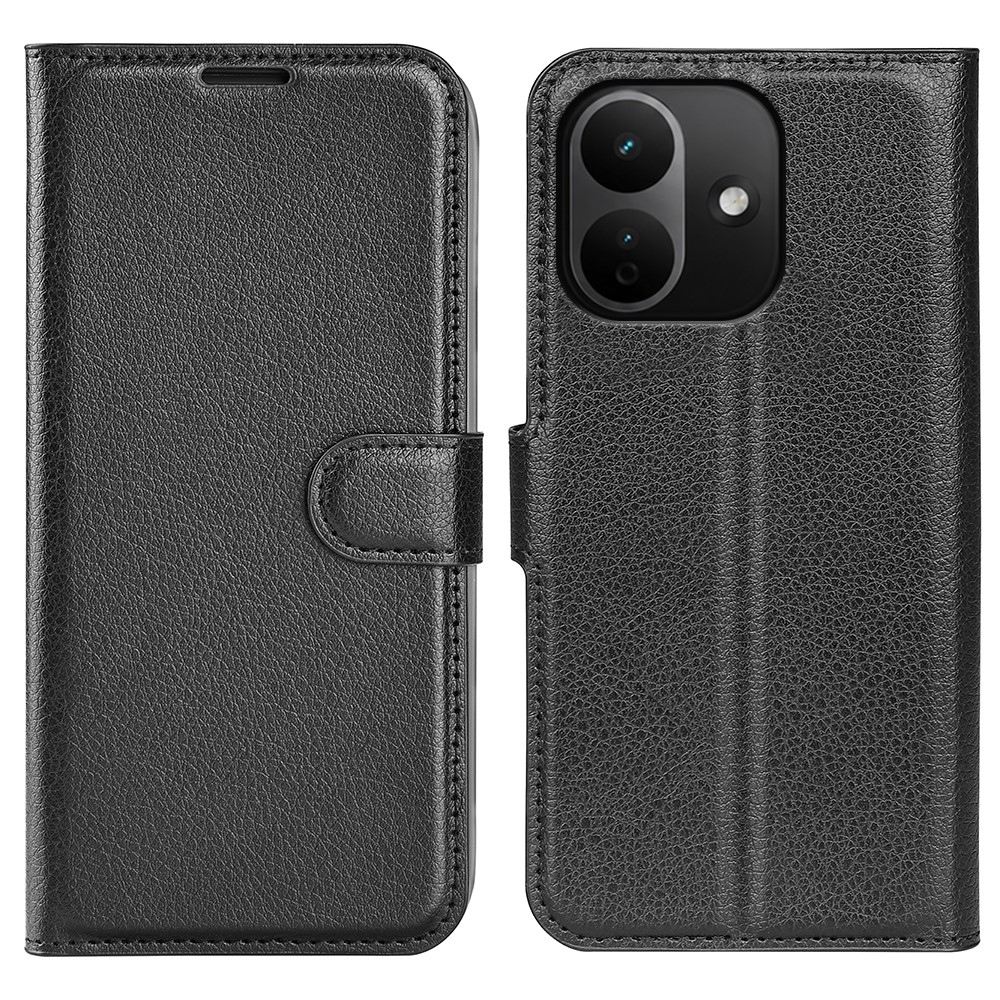 Litchi knižkové púzdro na Xiaomi Redmi Note 17 Pro 5G - čierne