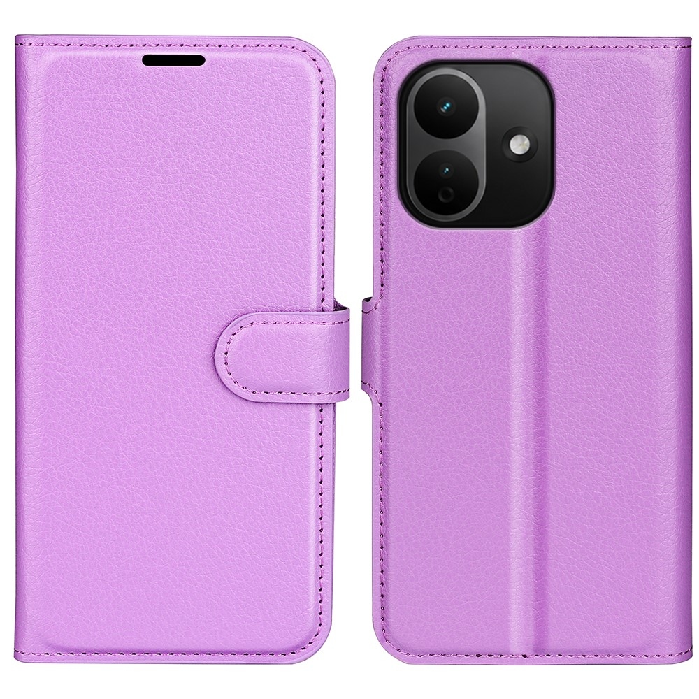 Litchi knižkové puzdro na Xiaomi Redmi Note 17 Pro 5G - fialové